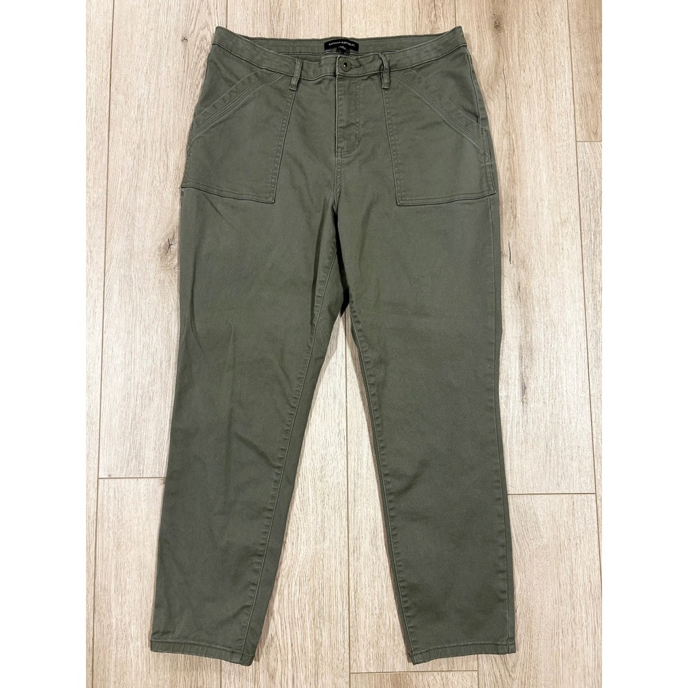 Banana Republic Womens Olive Green Utility Straight Leg Pants Size 12 1826418